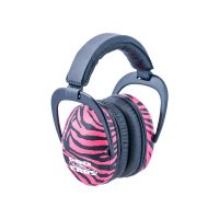 Pro Ears Passive Hearing Protection Ultra Sleek Contoured, Lightweight, Comfortable Safety Earmuffs – Pink Zebra