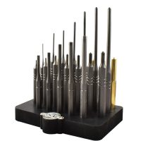 Grace USA 27pc Gunsmith Steel & Brass Roll Pin Spring Punch Set with Bench Block – GRSBRP27SBB
